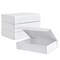 White Hard Gift Box with Magnetic Closure Lid – 7" x 5" x 1.6" Rectangle Small Gift Boxes, Glossy Finish (Pack of 2)